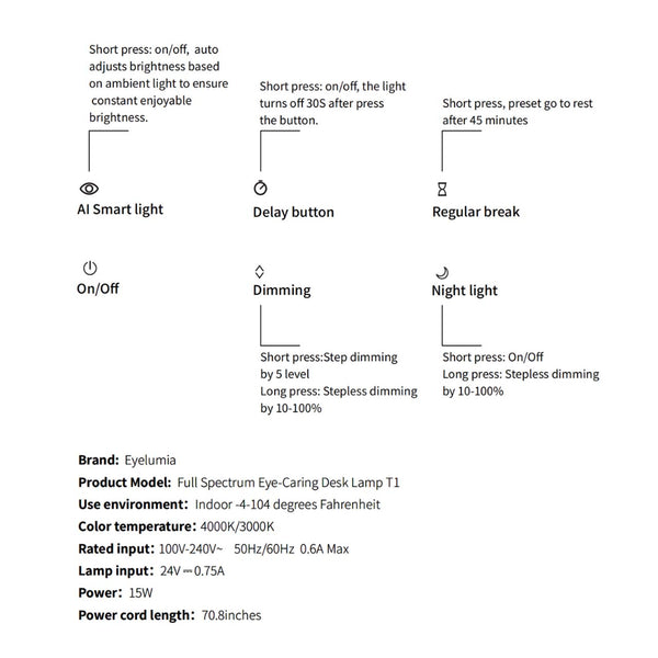 【Canada Only】Full Spectrum Desk Lamp T1